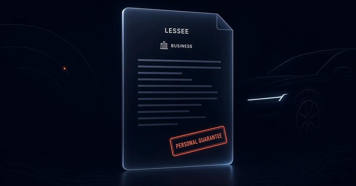 Business lease contract with a personal guarantee mark