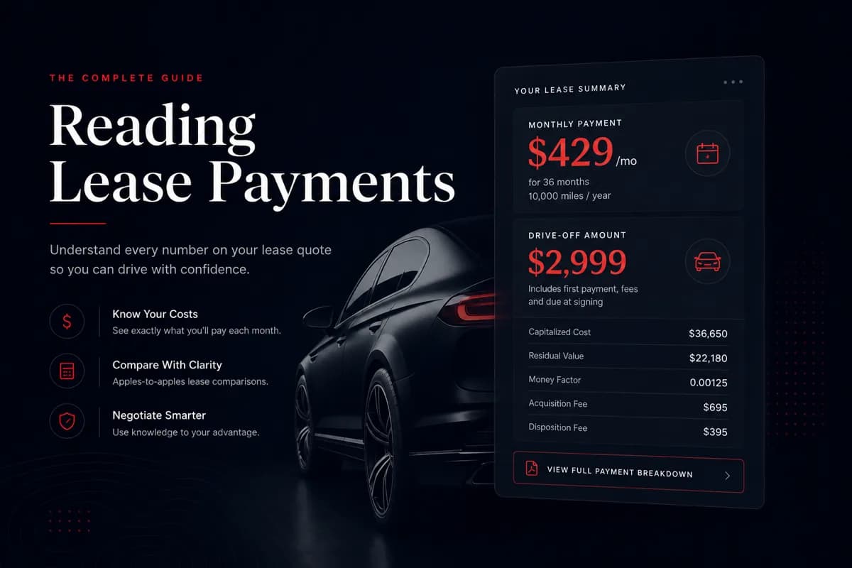 Payment and calculator icons on LeaseGuru brand colors