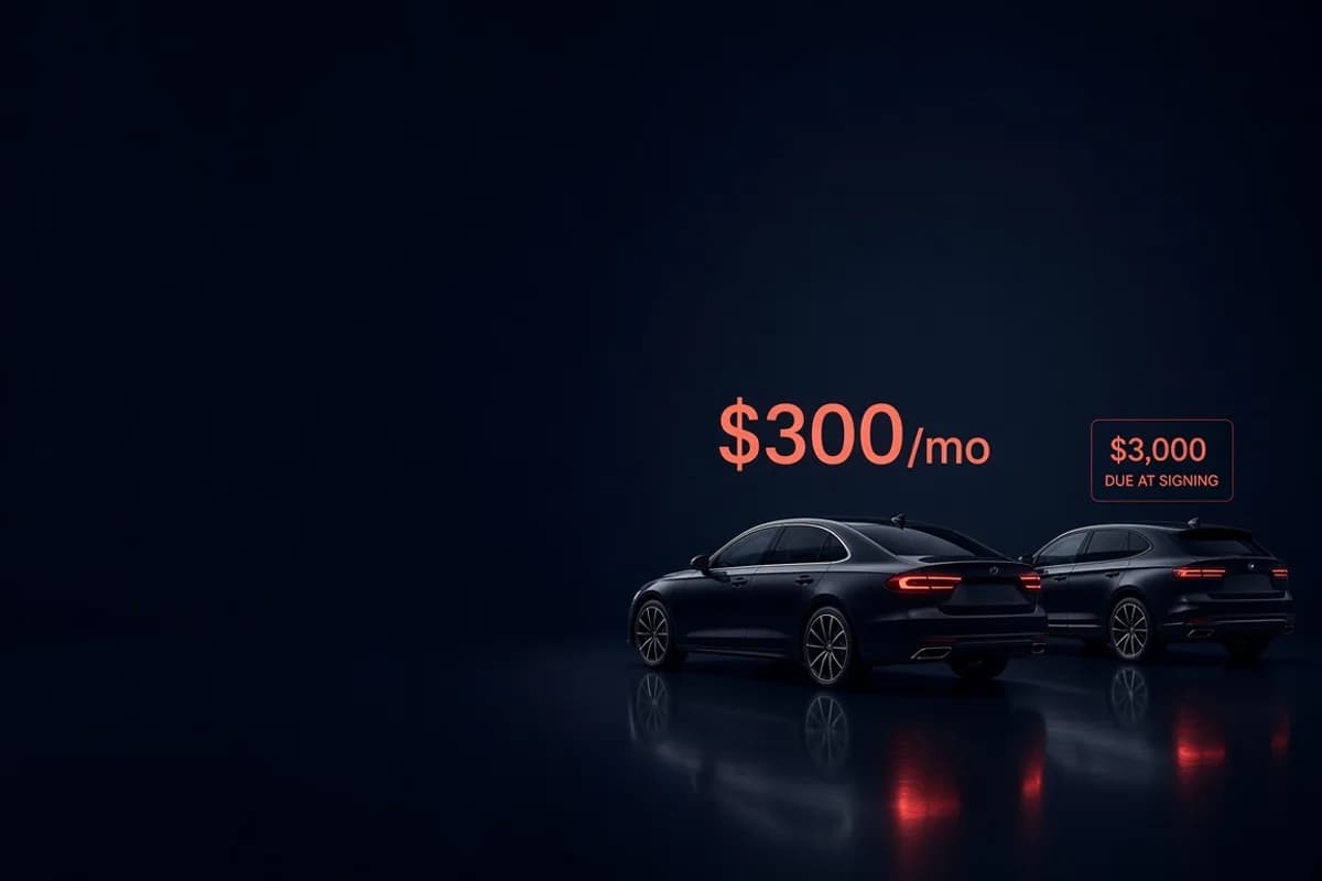 Compact sedan and crossover with $300 per month payment and $3,000 due-at-signing overlays