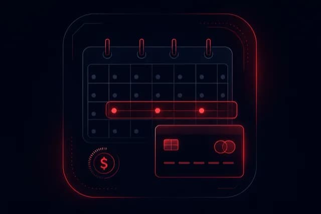 Calendar spread illustrating effective monthly lease cost