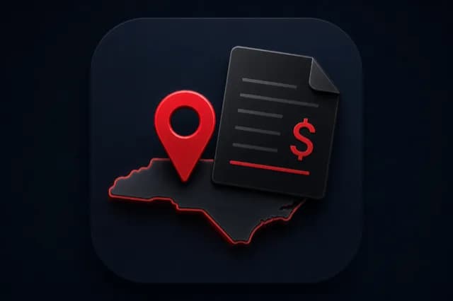 State map pin with lease tax worksheet illustration